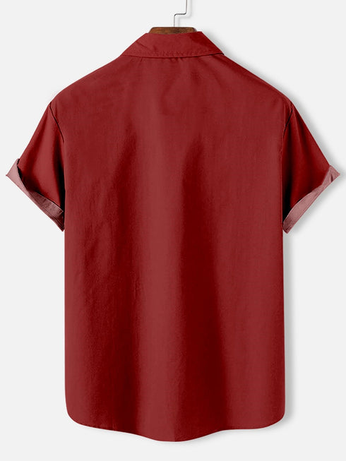 Men's Christmas Cartoon Funny Graphic Short Sleeve Hawaiian Shirt